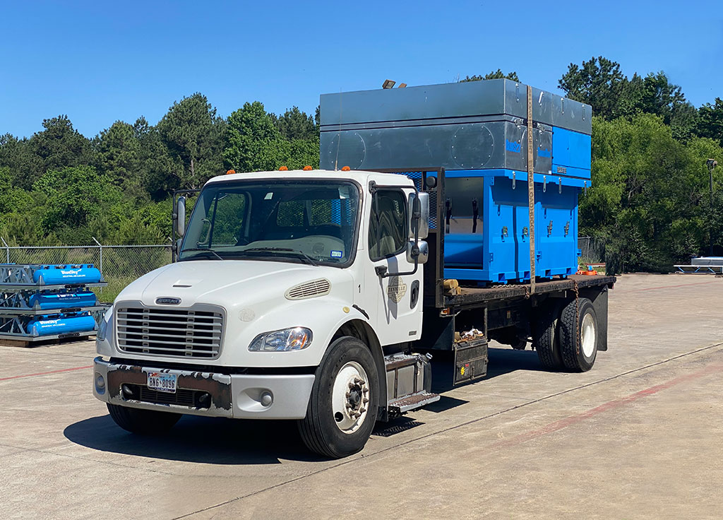 Negative air pressure machine delivered