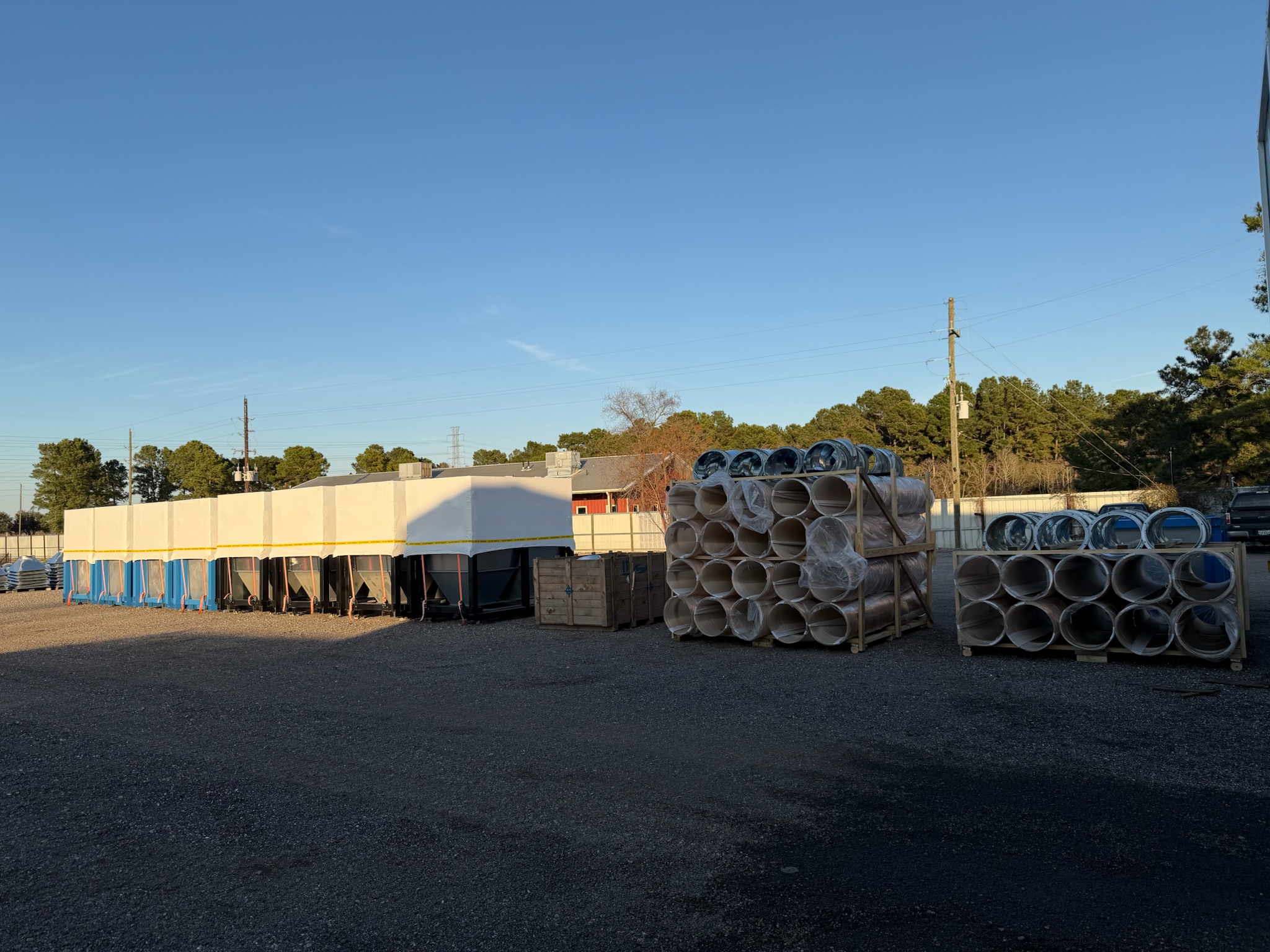 BlueSky Ducting for dust collectors comes palletized